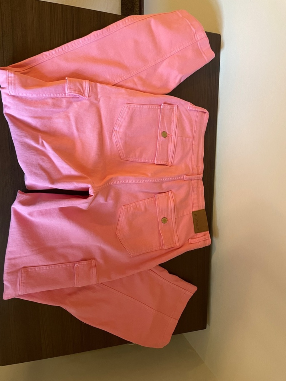 Judy Blue Pink Denim Pants with Branded Leather Patch